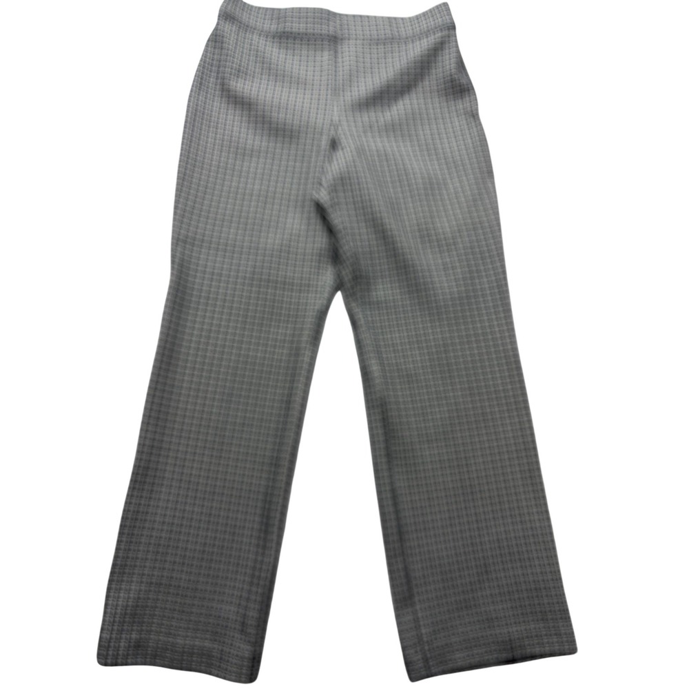 Spanx Knit Dress Pants Womens L Black Check Pull On Stretch Shaping Ankle